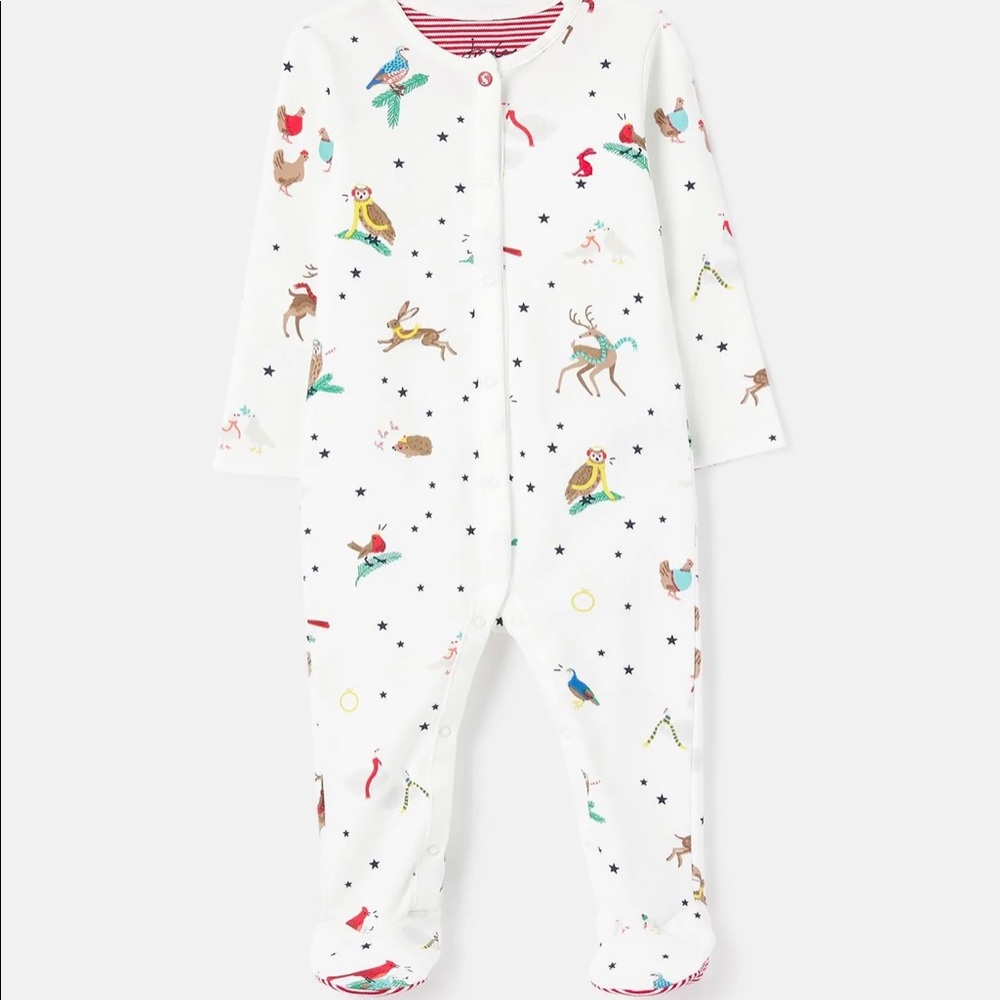 Joules Christmas Holiday Footed Pajama